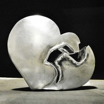 Broken heart sculpture