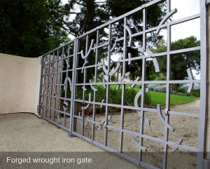Forged wrought iron gate